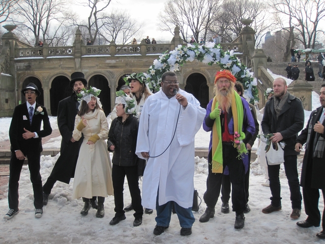 The ceremony, held at the Bethesday Fountain in honor of Tony Kushner's 