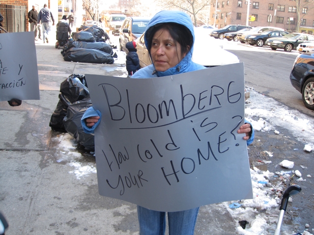 Residents protested outside of their building at 21 E. 115th St.