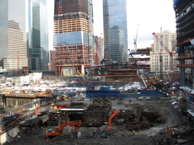 The former 41-story tower, damaged and contaminated with toxic debris on 
