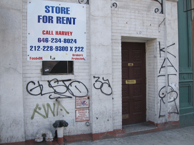 The building was recently covered in graffiti.