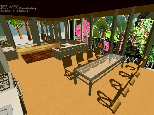 A a rendering of the interior kitchen/living space.