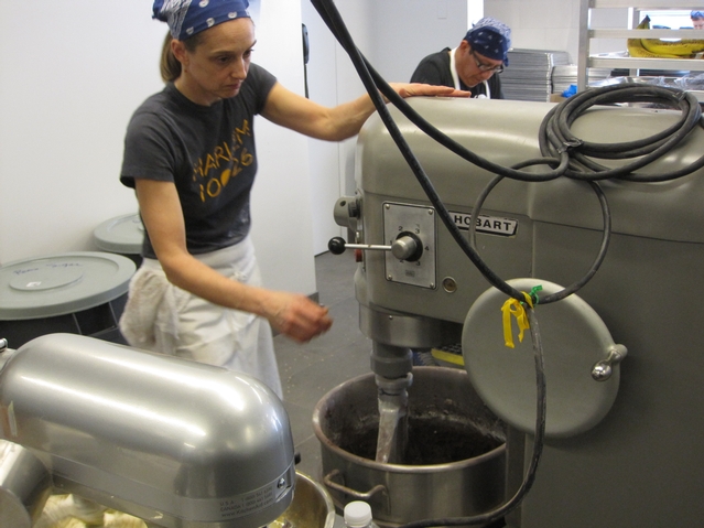 Levain Bakery co-owner Pamela Weekes at work on a batch of goodies.