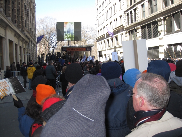 Crowds jammed Greene Street from Washington Place to Broadway.
