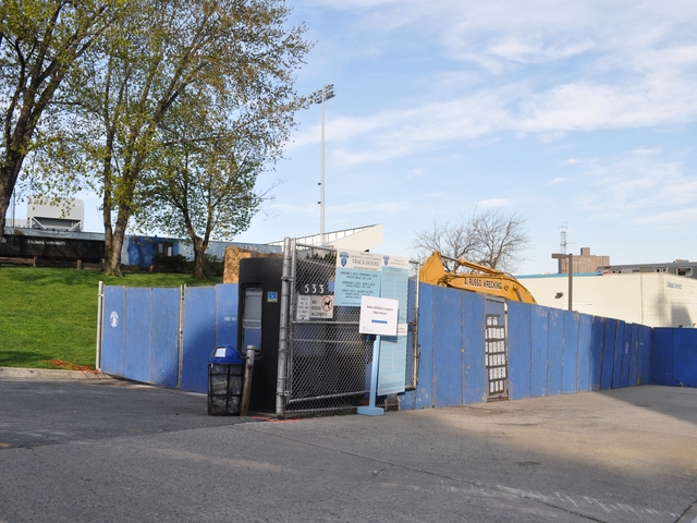 Demolition began to make way for the Campbell Sports Center at the Baker Field complex in Inwood on April 25, 2011.