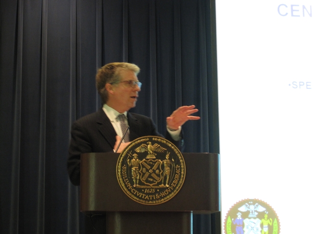 Manhattan District Attorney Cyrus Vance Jr. addressed 300 people at Harlem Hospital Thursday night in what was billed as a Central Harlem Town Hall.