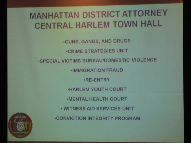 Assistant District Attorneys addressed residents after the town hall.