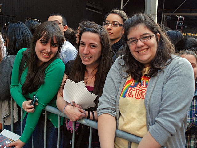 Amanda Beers (right), 17, traveled into the city from Long Island for event with two of her friends,Taylor Valentino (middle), 17, and Elizabeth Gonzales, 15.