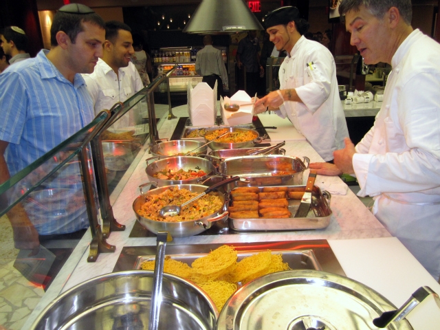 The Asian station at Milk Street Cafe was popular on Thursday.