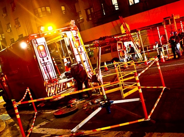 A manhole fire left a section of Washington Heights without power.