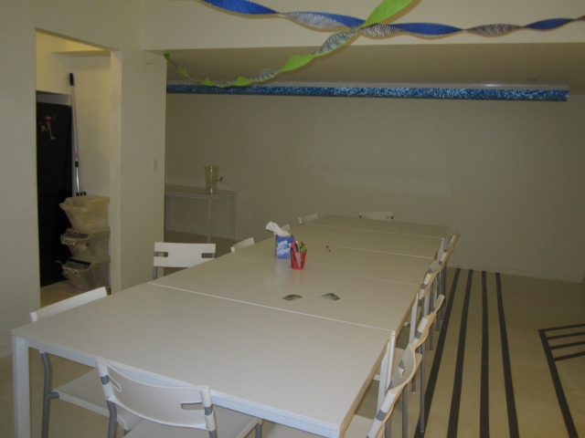 The party room will also host classes on cooking and nutrition.