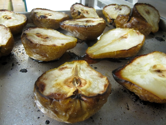 Roasted pears fresh out of the oven.