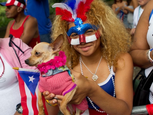 Kiara Monye, 14, from The Bronx and her 7 month old puppy 