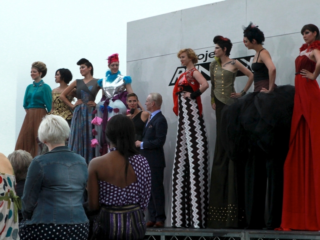 The models with the host Heidi Klum and mentor Tim Gunn