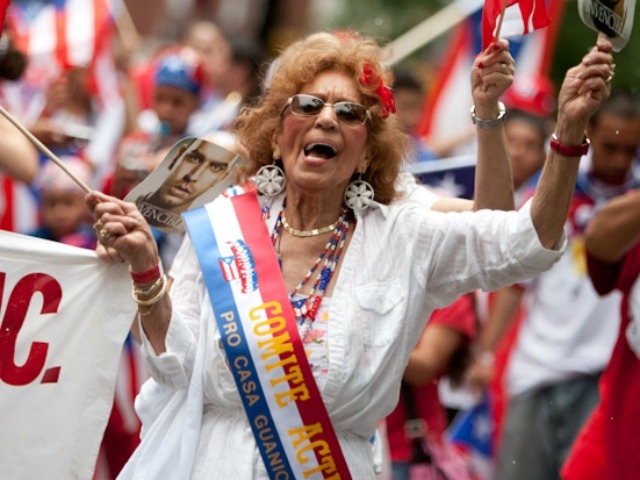 A woman is enjoying the festivities.