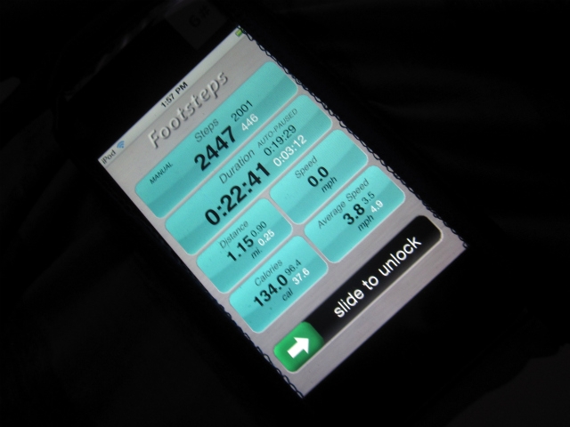 Kids wear iPods that monitor the number of steps they take.
