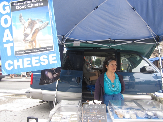 Ellie at Patches of Star Dairy, at the Union Square greemmarket, already packaged her cheese but still criticized the rule.