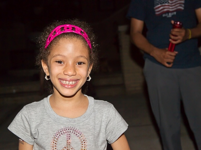 Genesis Suarez, 9, hoped the power cut meant a day off school.