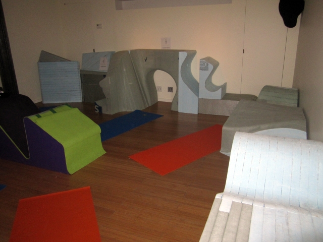 A room for cool-down stretches and relaxation.