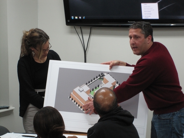 Joseph Tahl makes a presentation before Community Board 11's housing committee in March.