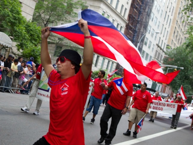The Puerto Rican flag was on display Sunday.