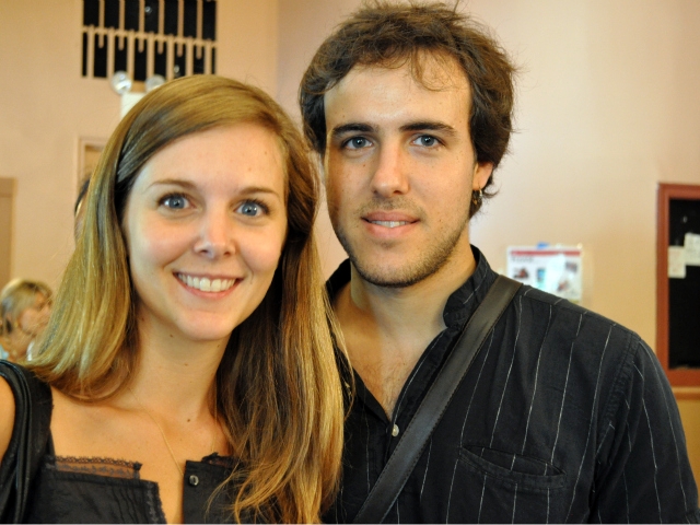 Katie Lower, 29, and her boyfriend Gilad Hekselman, 28, waited in line for hugs from Amma. Last year Lower waited seven hours for a hug.