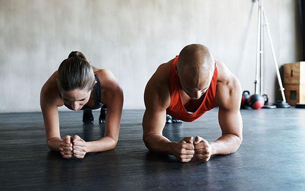 exercise man and woman working out together
