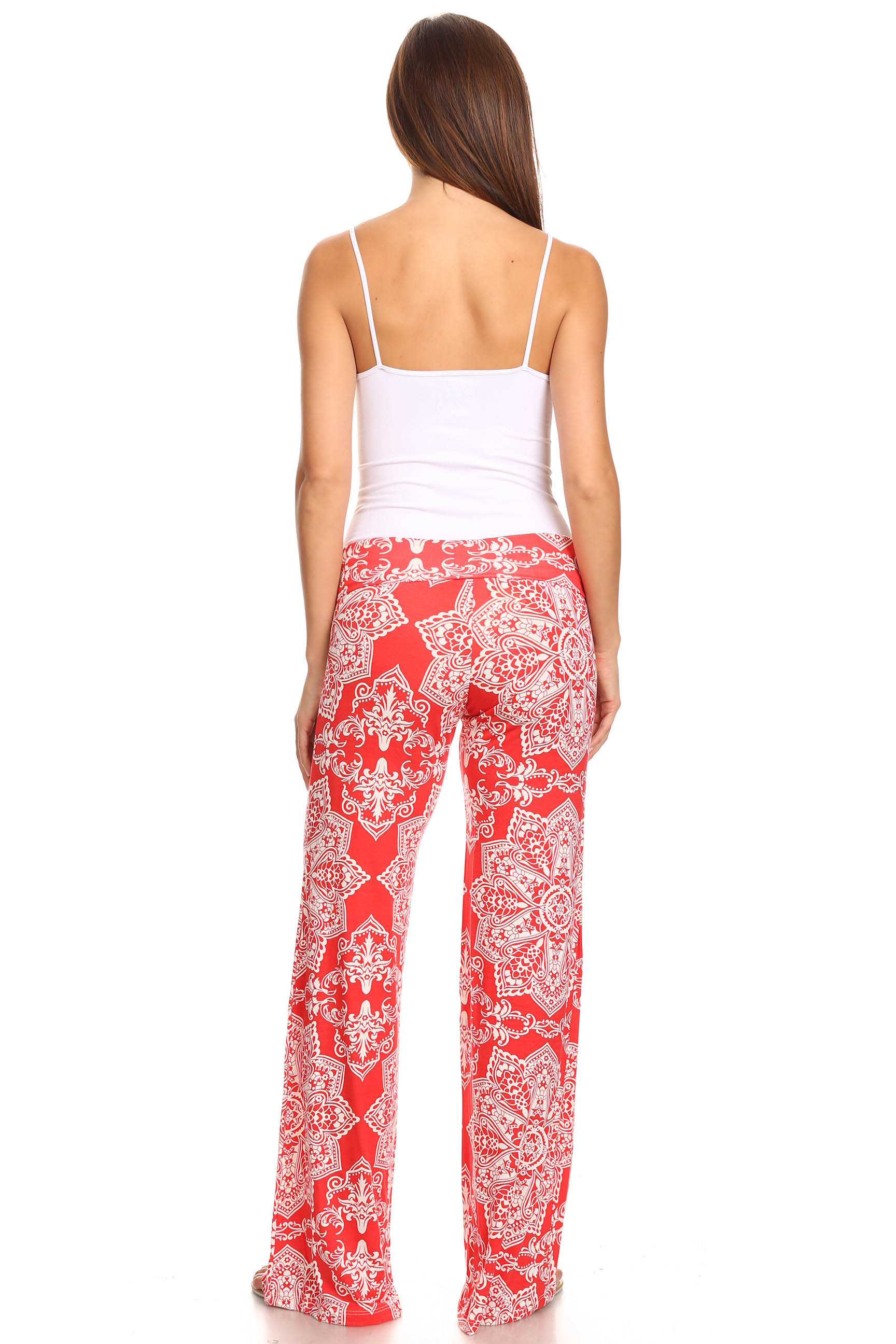 Women's Lotus Coral Printed Palazzo Pants Made in USA eBay