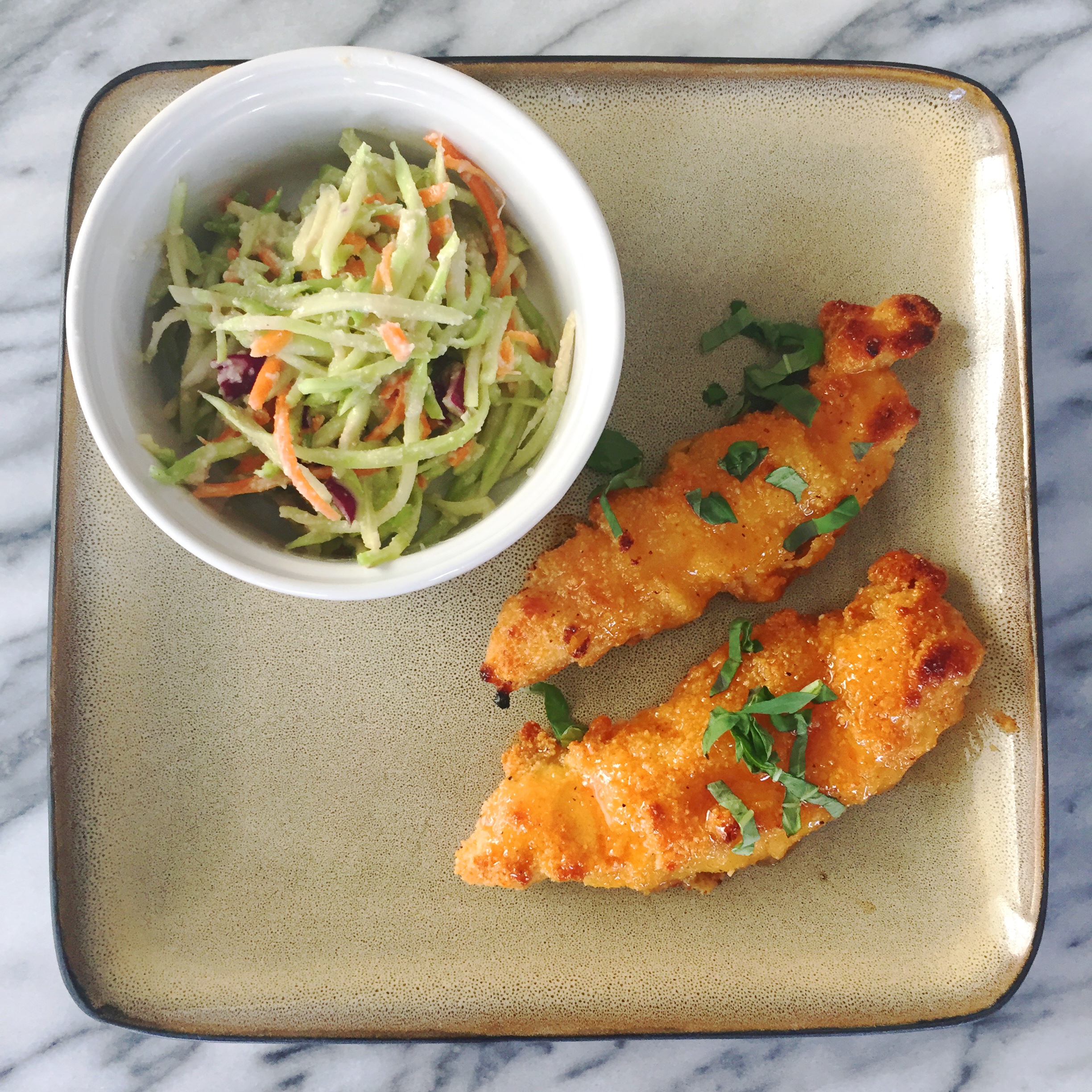 paleo sweet and spicy chicken with dairy free coleslaw