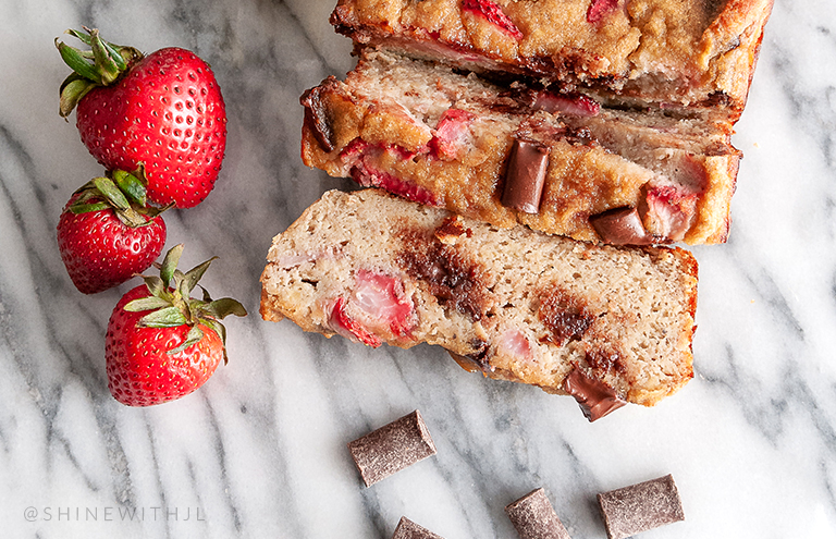 paleo dairy free gluten free chocolate strawberry bread