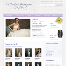 Design/development for an online bridal boutique.