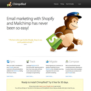Tatemae Consultancy - Ecommerce Developer - Chimpified connects Shopify to Mailchimp.