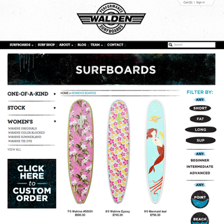 designRACY - Ecommerce Designer / Developer / Setup - Walden Surfboards : www.waldensurfboards.com 