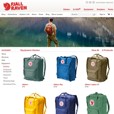 Fjallraven custom Shopify theme design and development