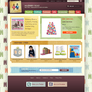 Rawsterne Web Design & Illustration - Ecommerce Designer / Developer / Setup - Mulberry Road - Children's Boutique
