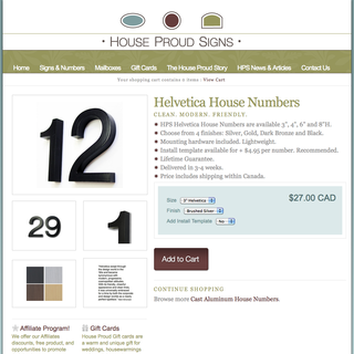 Razorbraille Creative Inc. - Ecommerce Designer - House Proud Signs e-store