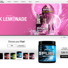 Custom Shopify Design and API integration for G-Fuel, a popular energy drink for gamers.