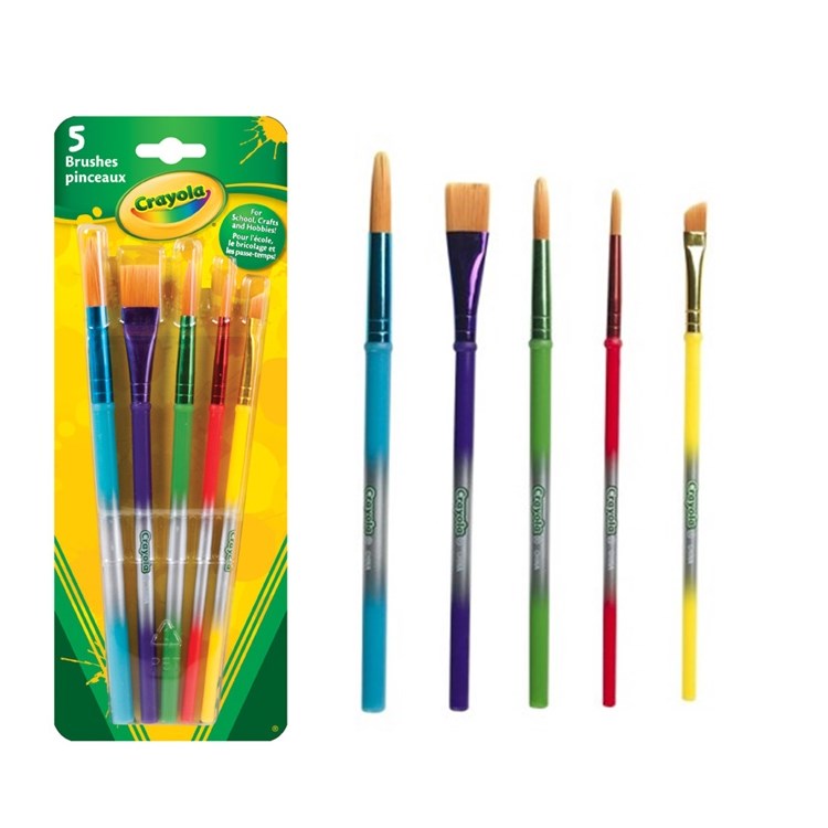 Crayola® 5 Paint Brushes, Assorted Heads at 123InkCartridges Canada