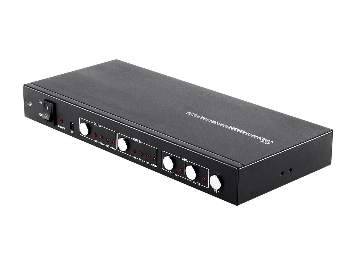 Blackbird 4K Pro 4x2 True Matrix High Speed HDMI Powered Switch with Control Remote, Coaxial Audio Blackbird 4K Pro 4x2 True Matrix High Speed HDMI Powered Switch with Control Remote, Coaxial Audio