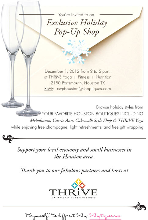 Shoptiques Calling All Houstonians: Shoptiques Pop-up Shop