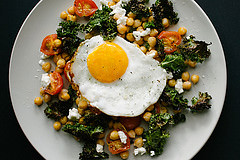Grilled Kale and Chickpea Salad by simpleprovisions salad with egg photo