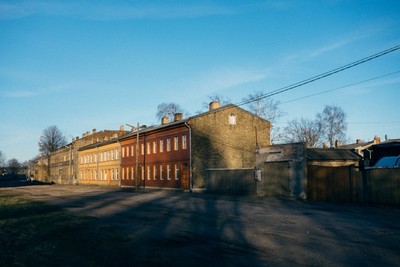 sky, rural, road, buildings, town, autumn, season