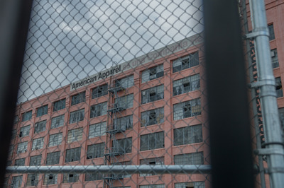 american, apparel, headquarters, clothing, factory, fashion, retail, building, fence