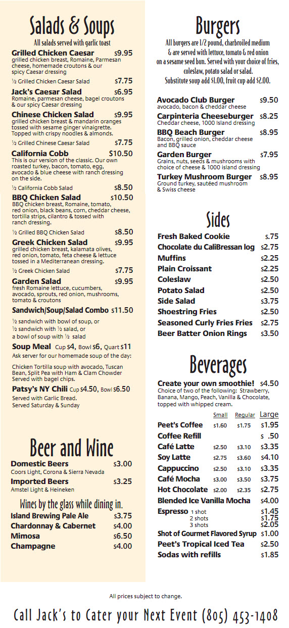 Breakfast Lunch Menu