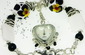 “MooTime” Lampwork Beaded Bangle Bracelet Watch