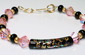 Tensha Curve Tube Bead Focal, Swarovski Crystal, & Onyx Bracelet with Gold-Filled Wire Clasp