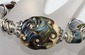 River's Swirls~ Chunky Lampwork Bead Bangle Bracelet with Silver