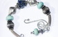 SeaShells By the SeaShore Bangle Bracelet ~ Chunky Sterling Silver and Lampwork Bead
