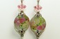 In the Garden Lampwork Bead and Crystal Earrings