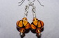 Amber Glow Lampwork Glass Beaded Earrings with Swarovski Crystals 