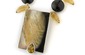 Hawaiian Shell Necklace & Earring set with Citrine and Onyx gemstones 